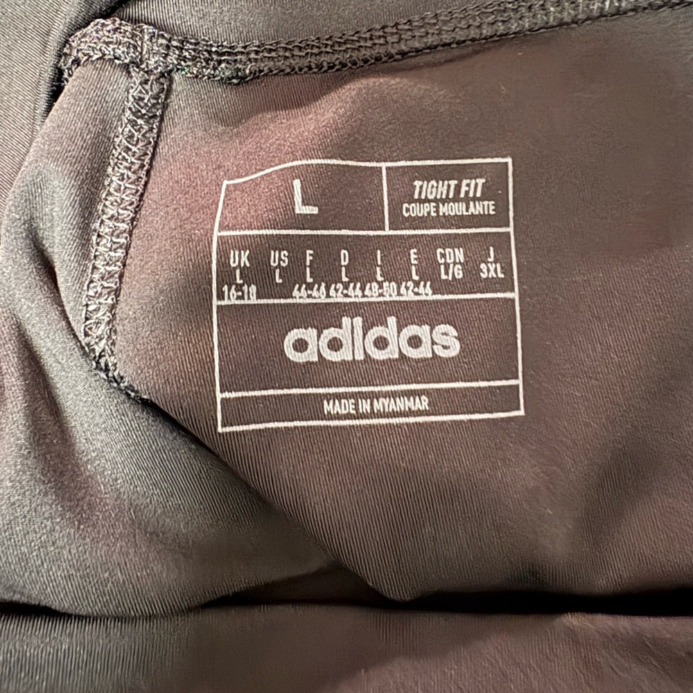 Adidas kids? Black Athletic Leggings with White Stripes - Picture 7 of 16